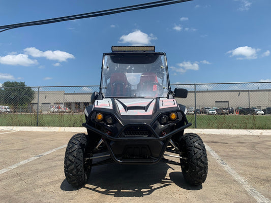 TrailMaster Challenger 200X UTV / Go kart Youth and Adult  adjustable Steering Wheel and Seat, Wind Shield, Light Bar