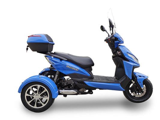 Ice Bear Magic 150cc PST Mojo 9Z All new Wind Shield, Storage Trunk,  Chrome Rear Wheels