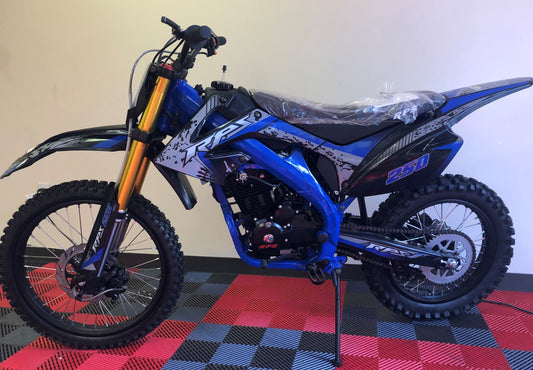 RPS250 Dirt Bike Manual Transmission, Electric Start , 37 inch seat height, Front a rear disc brakes