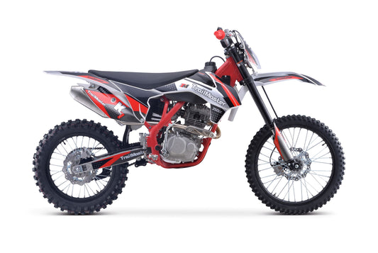 Trailmaster TM33 250cc Dirt Bike. Off-Road, LED Head Light, Manual 5 speed, 21 inch front tire, 37 inch seat height