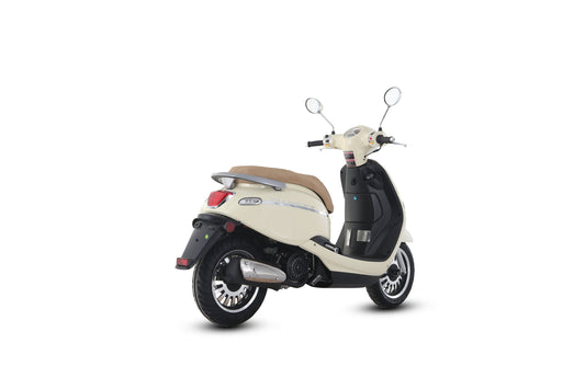 Trailmaster Turino150 Scooter LED head Lights, Comfortable Seat, Under Seat Locking Storeage, Alloy Rims, Electric Start, Disk Brakes [Not CA Legal] Pre-order ETA of New Shipment Mid April
