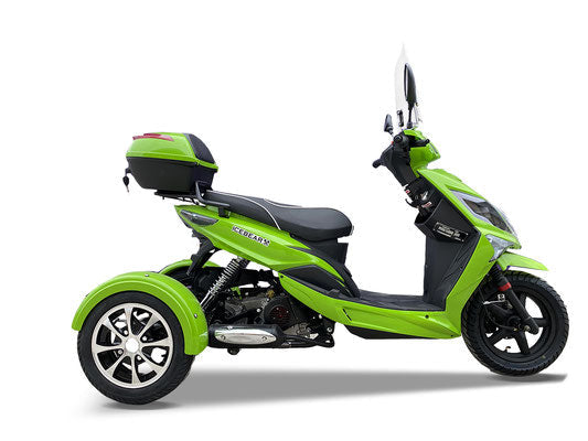 ICE BEAR Mojo Z 50CC trike 8 spoke custom rims. CARB