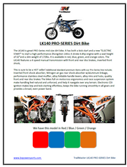 TrailMaster LK140 140cc Dirt Bike for Youth/Adults, 32.89" Seat Height, 17" Front Tire, Electric Start, Inverted Shocks