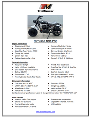 Trailmaster Mini Bike Hurricane 200 Pro, Electric start, front and rear brakes, 196cc, Head Light, 28.4 inch seat  height