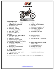 TrailMaster T5 Dirt Bike, 5 Speed Manual Trans,  223cc Engine, Digital dashboard, 21 inch front tire, 35 inch seat height