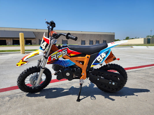 RPS DB 60 Kids Dirt Bike, Automatic, 4 stroke gas, 10" front tire, 24-inch seat Height. - Motobuys
