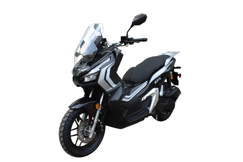 RPS ADV 150cc Scooter, Automatic, Windshield, Dual Disk Brakes, Custom Alloy Rims - Motobuys