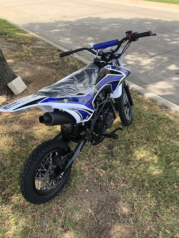 RPS 110CC Dirt Bike Off Road, dual disc brakes, 30 inch seat height, 14 inch front tire