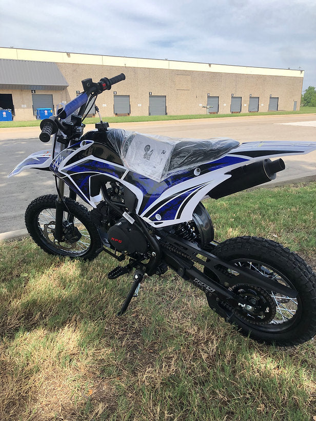 RPS 110CC Dirt Bike Off Road, dual disc brakes, 30 inch seat height, 14 inch front tire