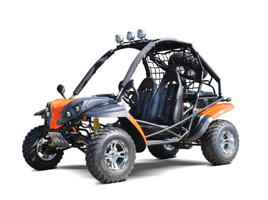 RPS DF200GKR, Adult Off road Go Kart, Automatic Transmission with Reverse, Electric Start, Top Lights, Spare Tire, Chrome Rims