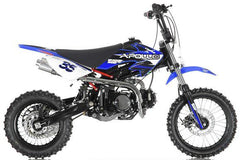 Blue white Blue Apollo Orion DB-35 125cc 4-Speed Pit/Dirt Bike - MotoBuys